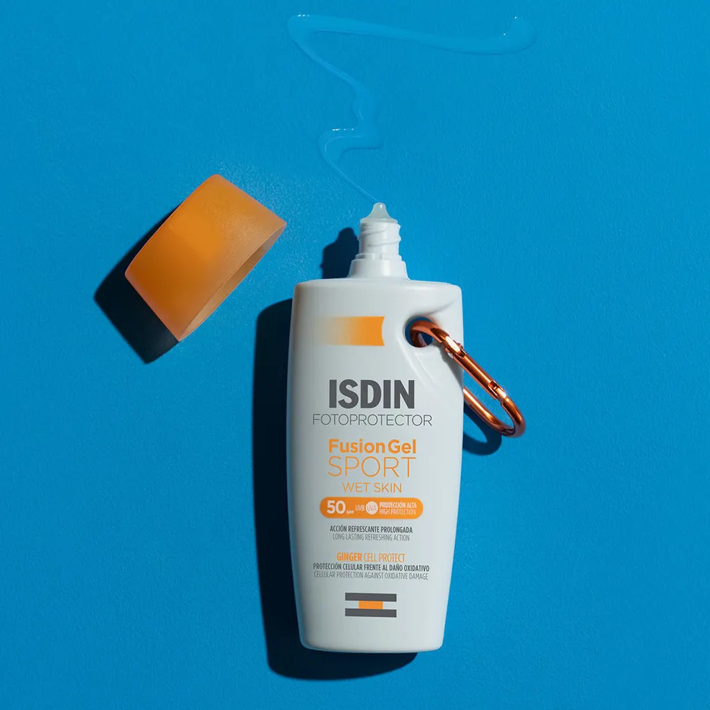 ISDIN Fotoprotector Fusion Gel SPORT Wet skin, zaščitni gel za telo pred soncem za športne aktivnosti - ZF50 (100 ml)