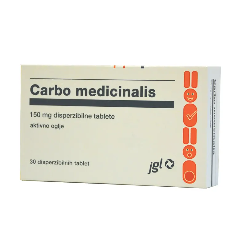 Carbo medicinalis 150 mg, disperzibilne tablete (30 disperzibilnih tablet)