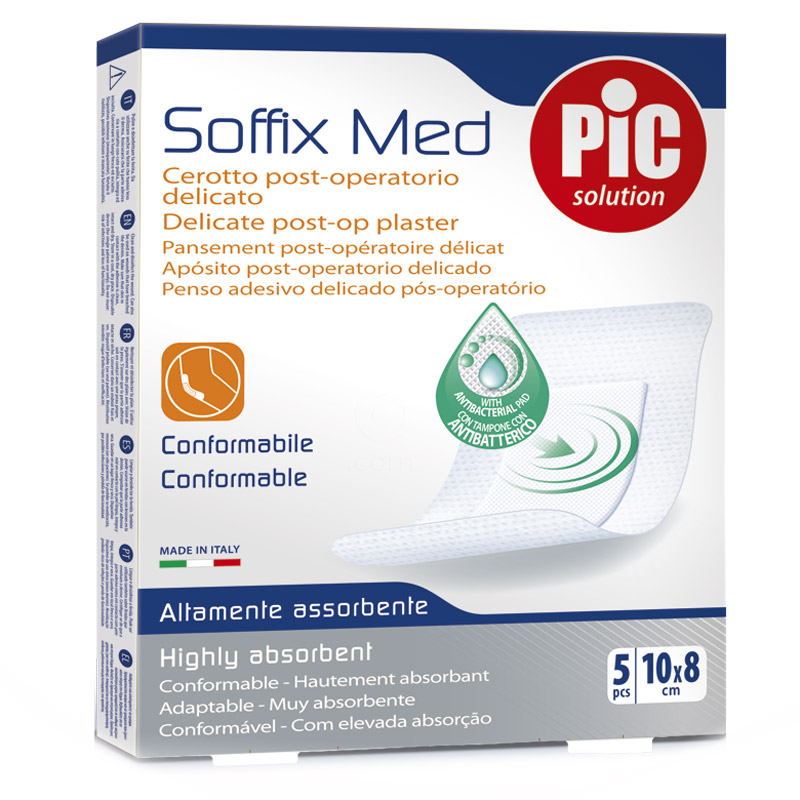PIC Soffix Med, pooperativni obliži - 10 x 8 cm (5 obližev)