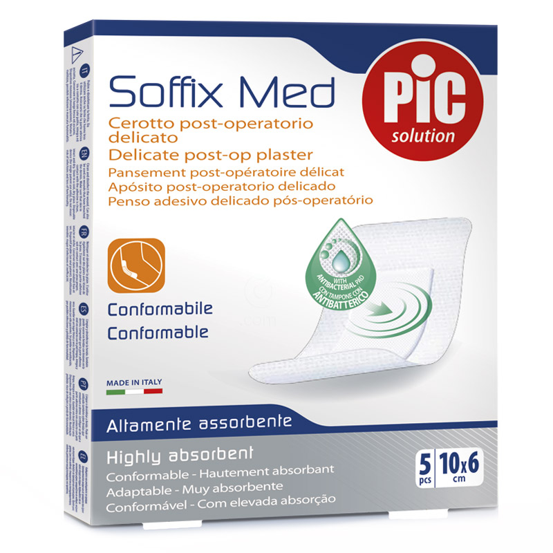 PIC Soffix Med, pooperativni obliži - 10 x 6 cm