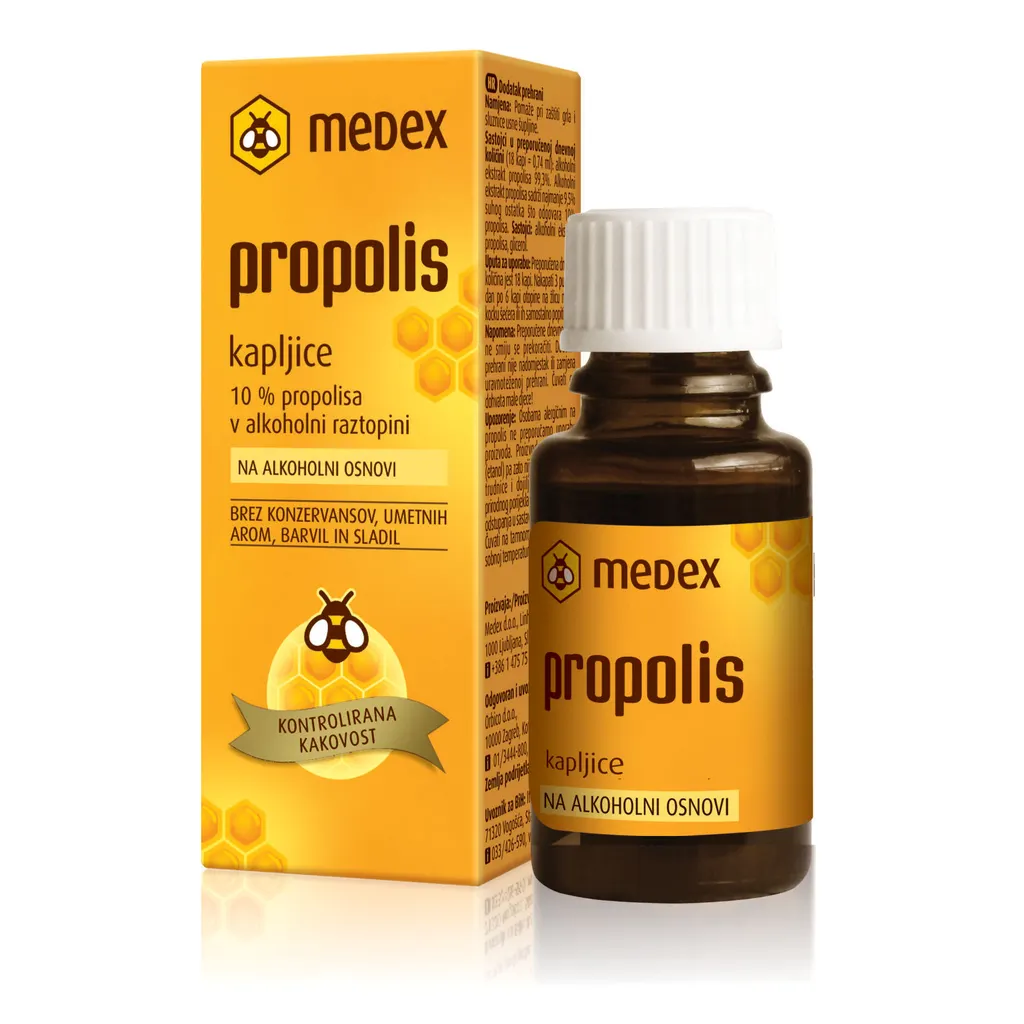 Propolis na alkoholni osnovi Medex, kapljice (15 ml)