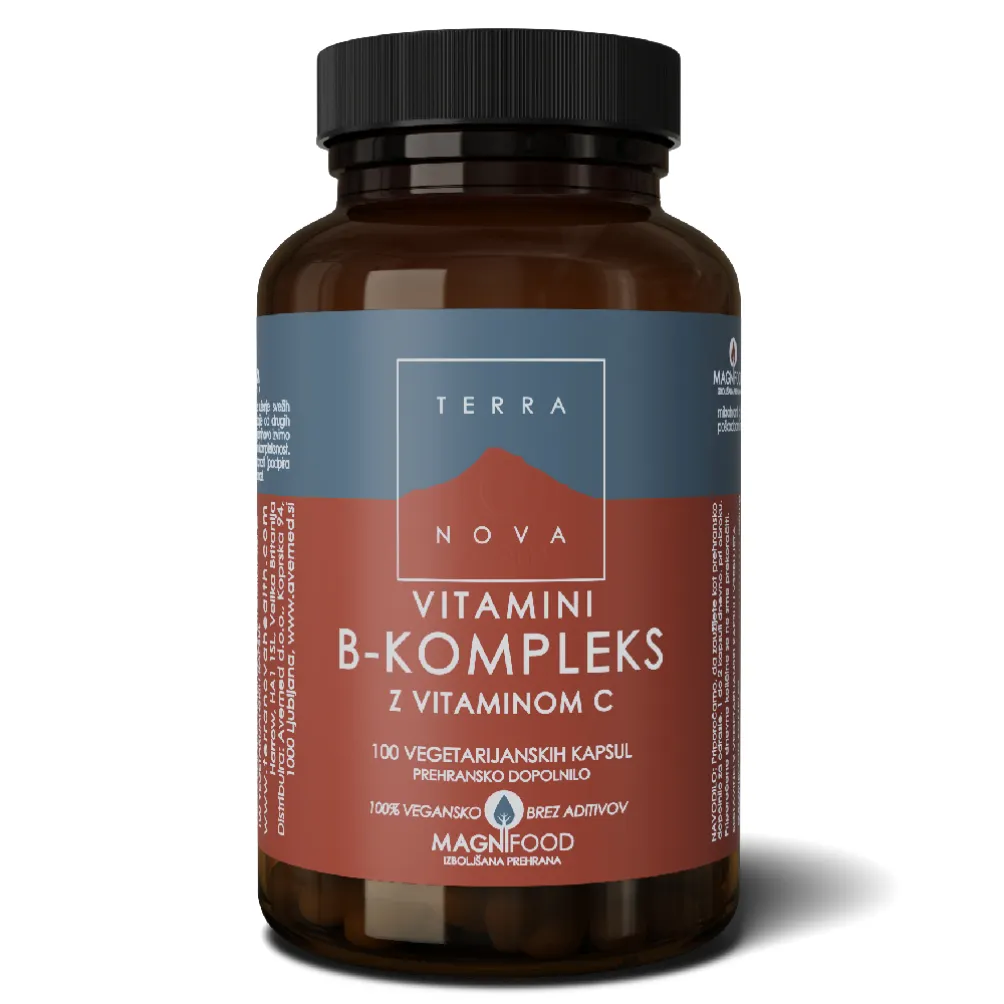 Terranova Vitamini B-kompleks z vitaminom C, kapsule (100 kapsul)