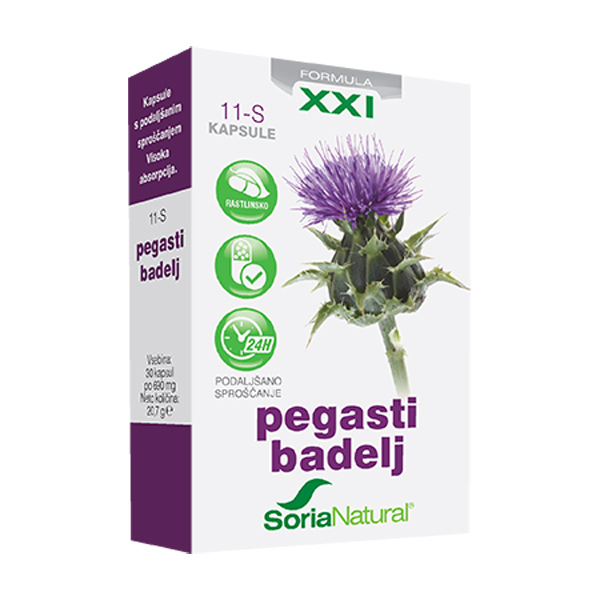 Soria Natural Pegasti Badelj XXI, kapsule s podaljšanim sproščanjem (30 kapsul)
