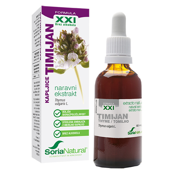 Soria Natural XXI Timijan, kapljice brez alkohola (50 ml)