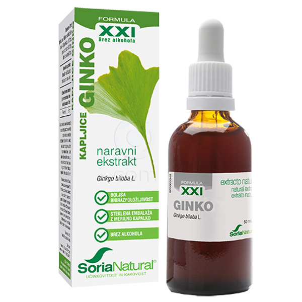 Soria Natural Ginko XXI, kapljice brez alkohola (50 ml)