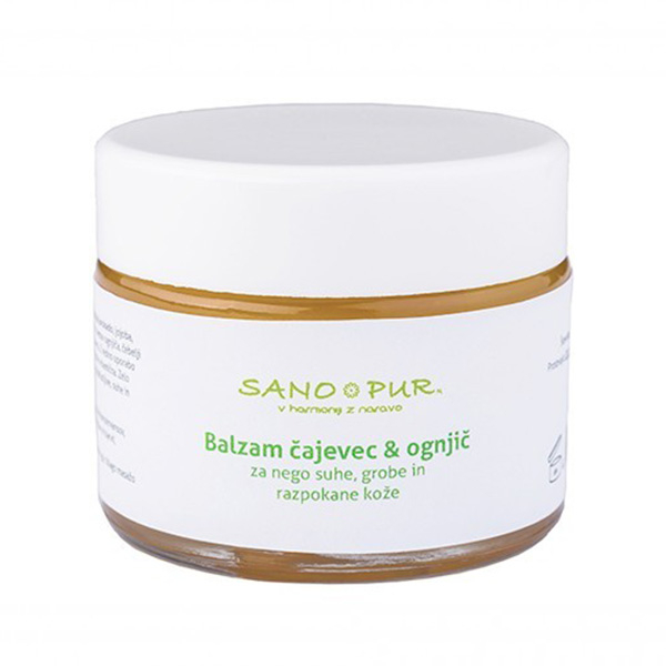 Sano Pur Čajevec & Ognjič, balzam za nego suhe, grobe in razpokane kože (50 ml)