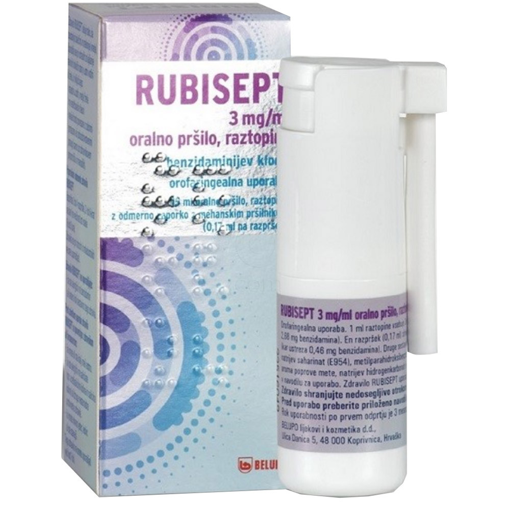 Rubisept, 3 mg/ml oralno pršilo - raztopina (15 ml)