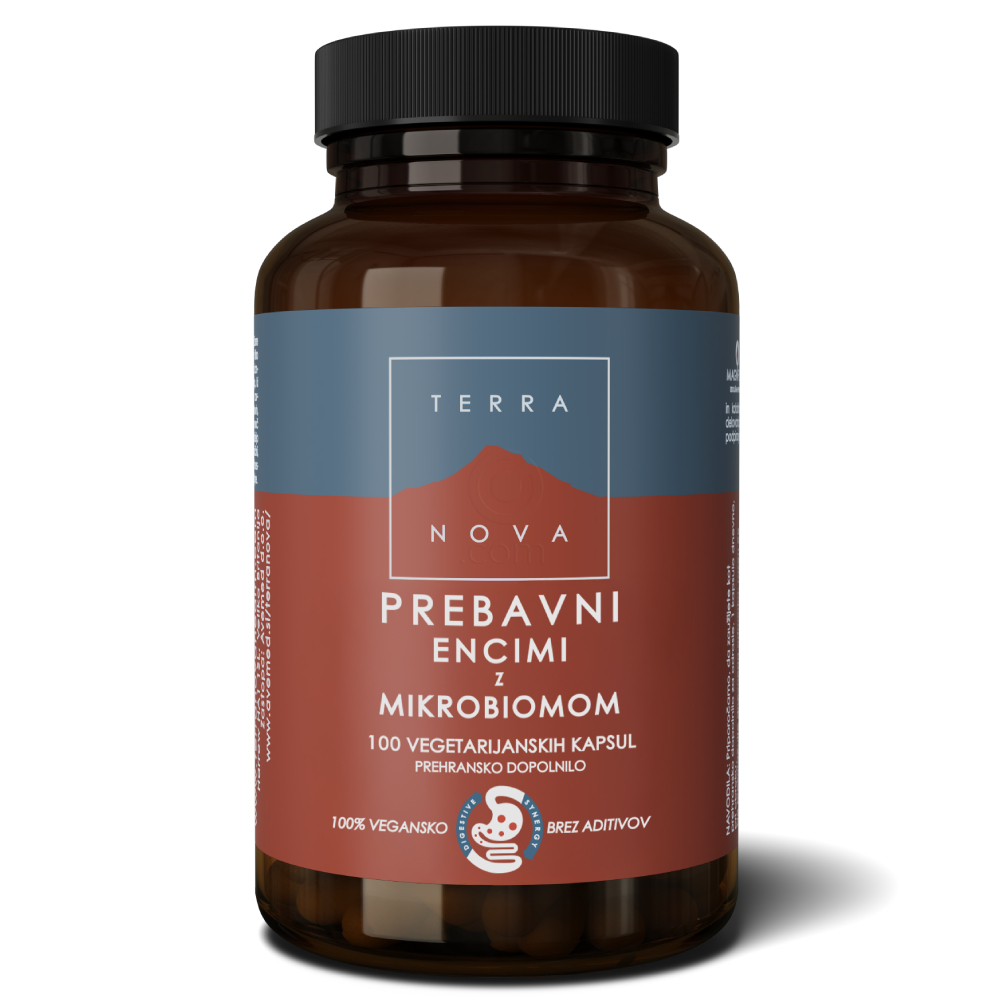 Terranova prebavni encimi z mikrobiomom kompleks, kapsule (100 kapsul)