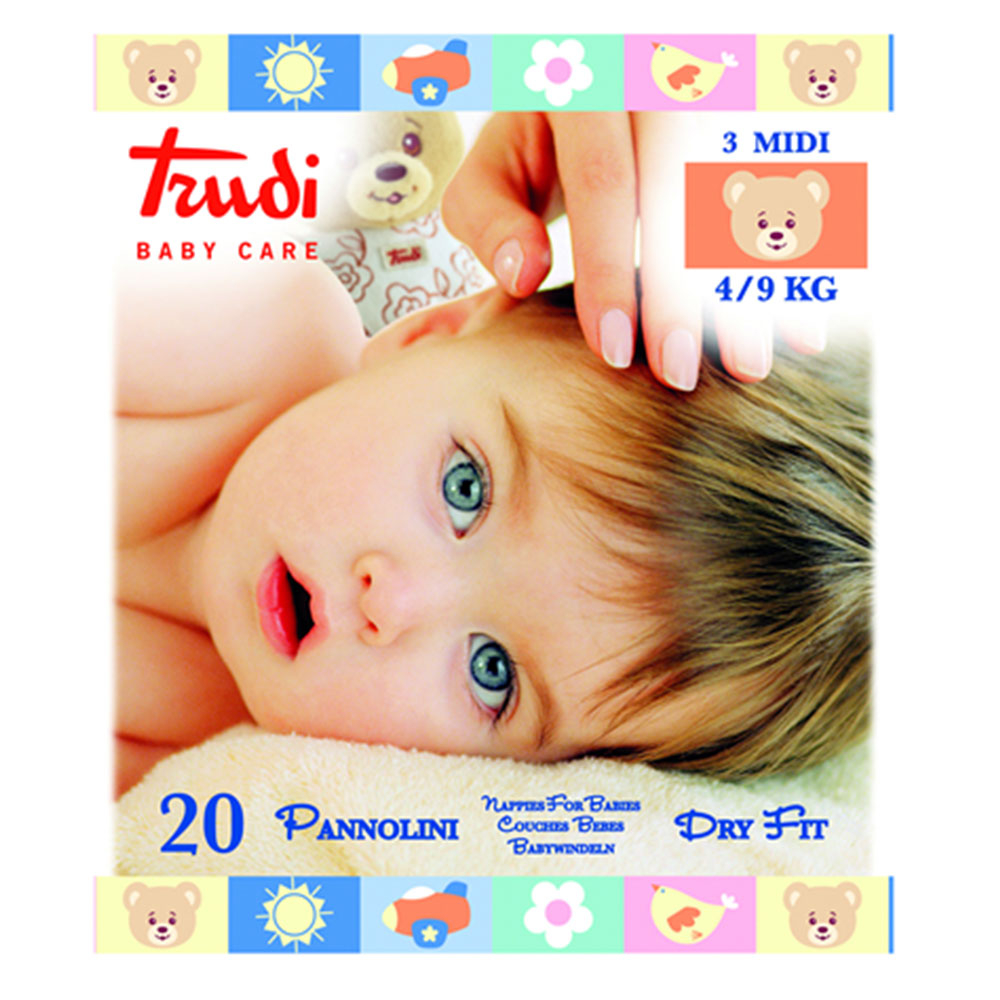 Trudi Baby Care Dry Fit Midi (4-9 kg), paket (3 x 20 plenic)
