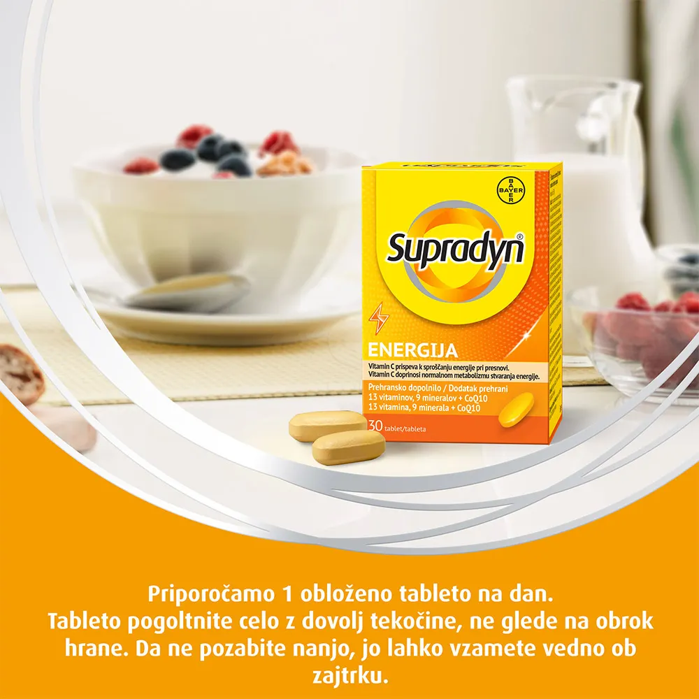 Supradyn Energija Q10, filmsko obložene tablete (30 tablet)