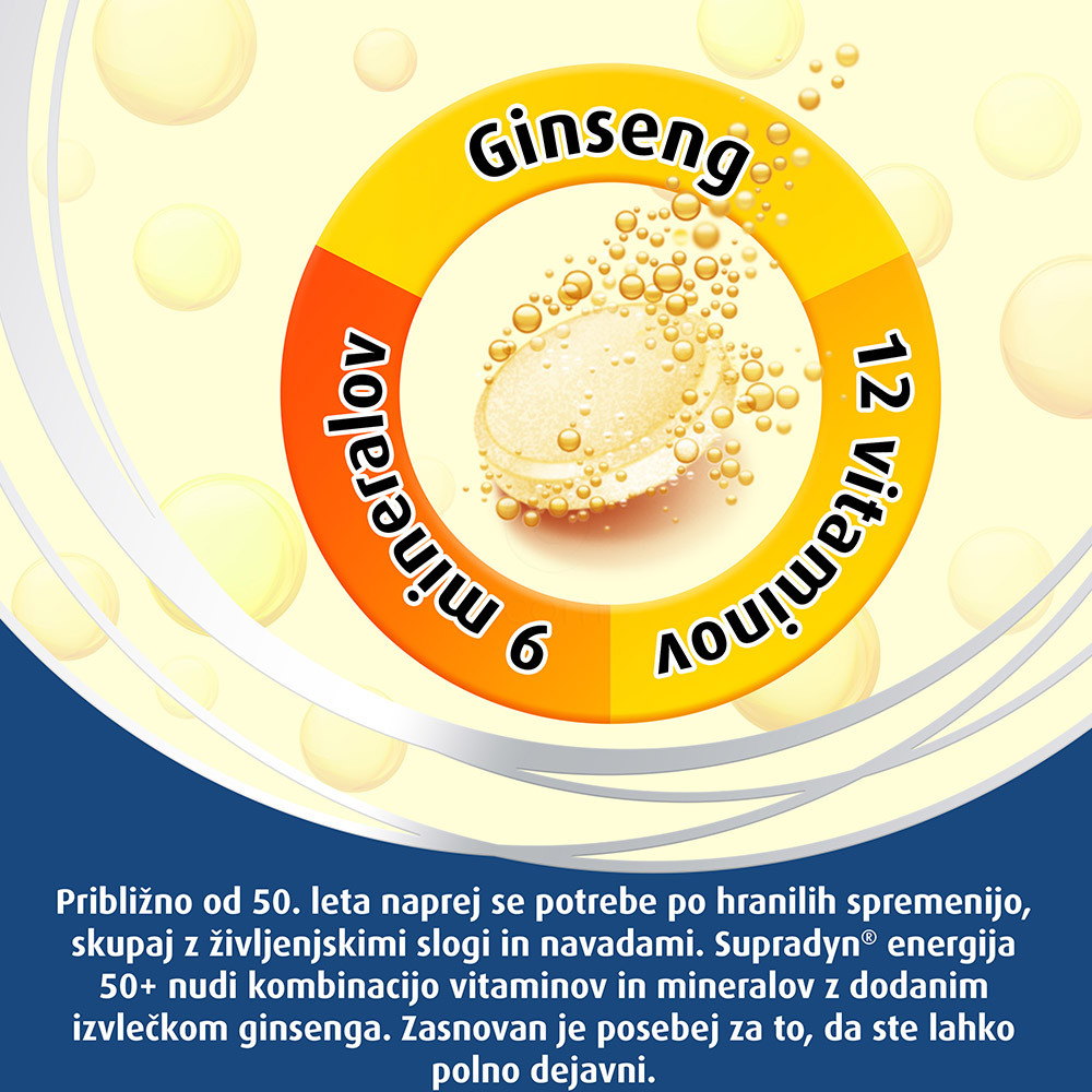 Supradyn Energija 50+, šumeče tablete (15 šumečih tablet)