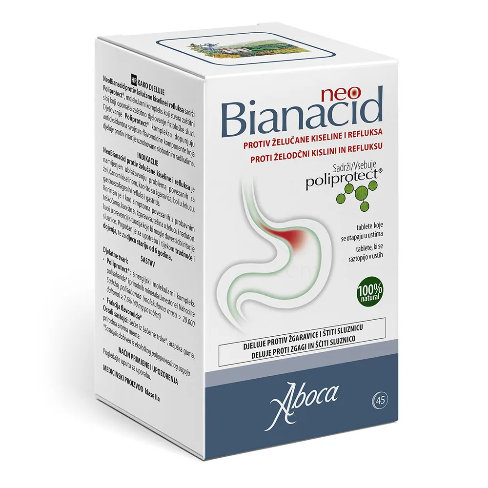 Neobianacid Aboca, žvečljive tablete - okus meta (45 tablet)