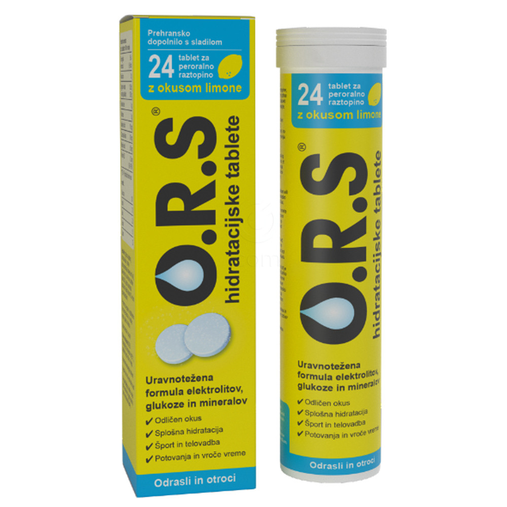 O.R.S, hidratacijske tablete z okusom limone (24 tablet)