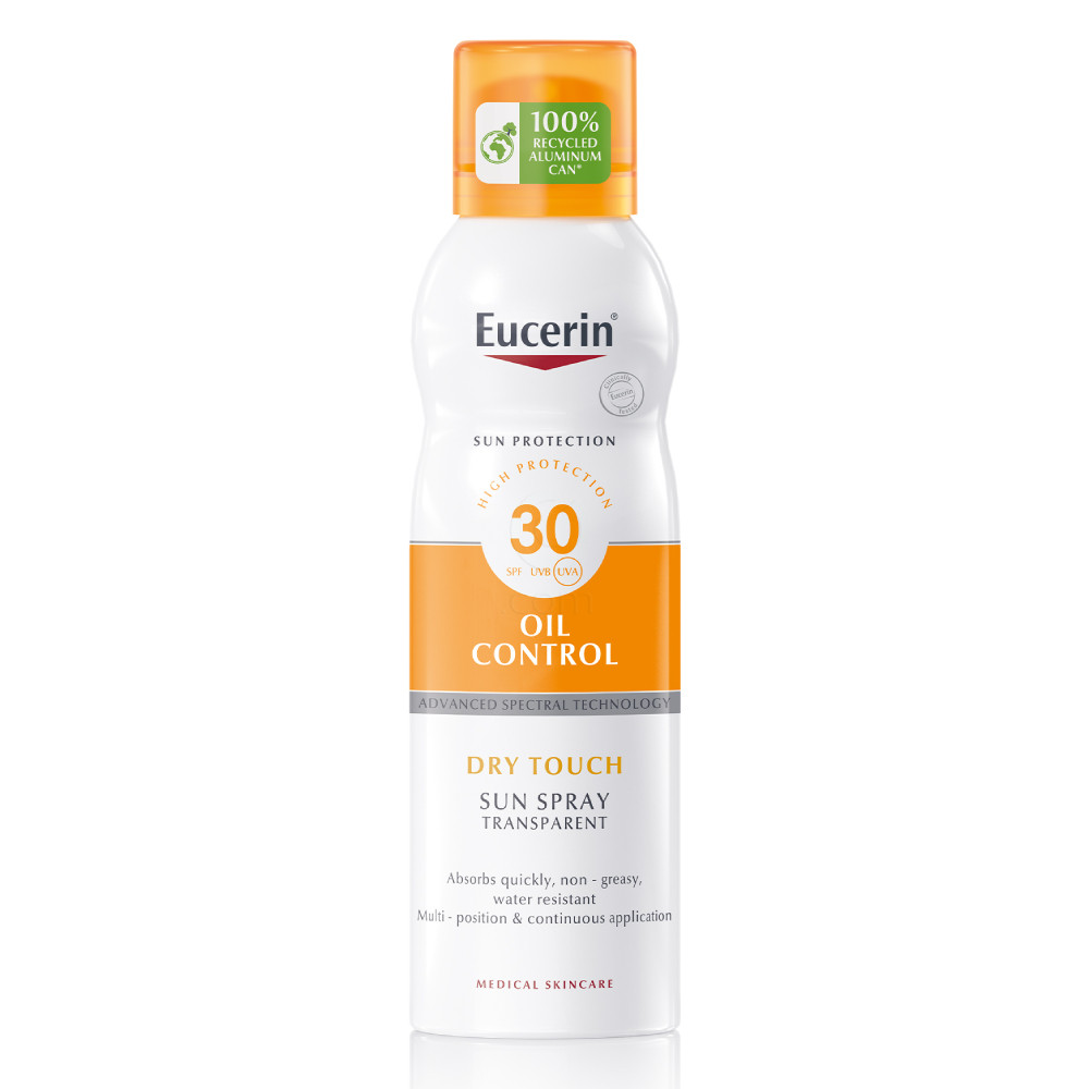 Eucerin Sun Dry Touch, prozoren sprej za zaščito pred soncem - ZF30 (200 ml)