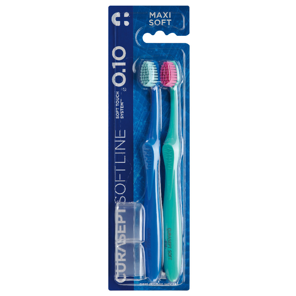 Curasept Softline Maxi Soft 0.10, zobna ščetka - dvojno pakiranje