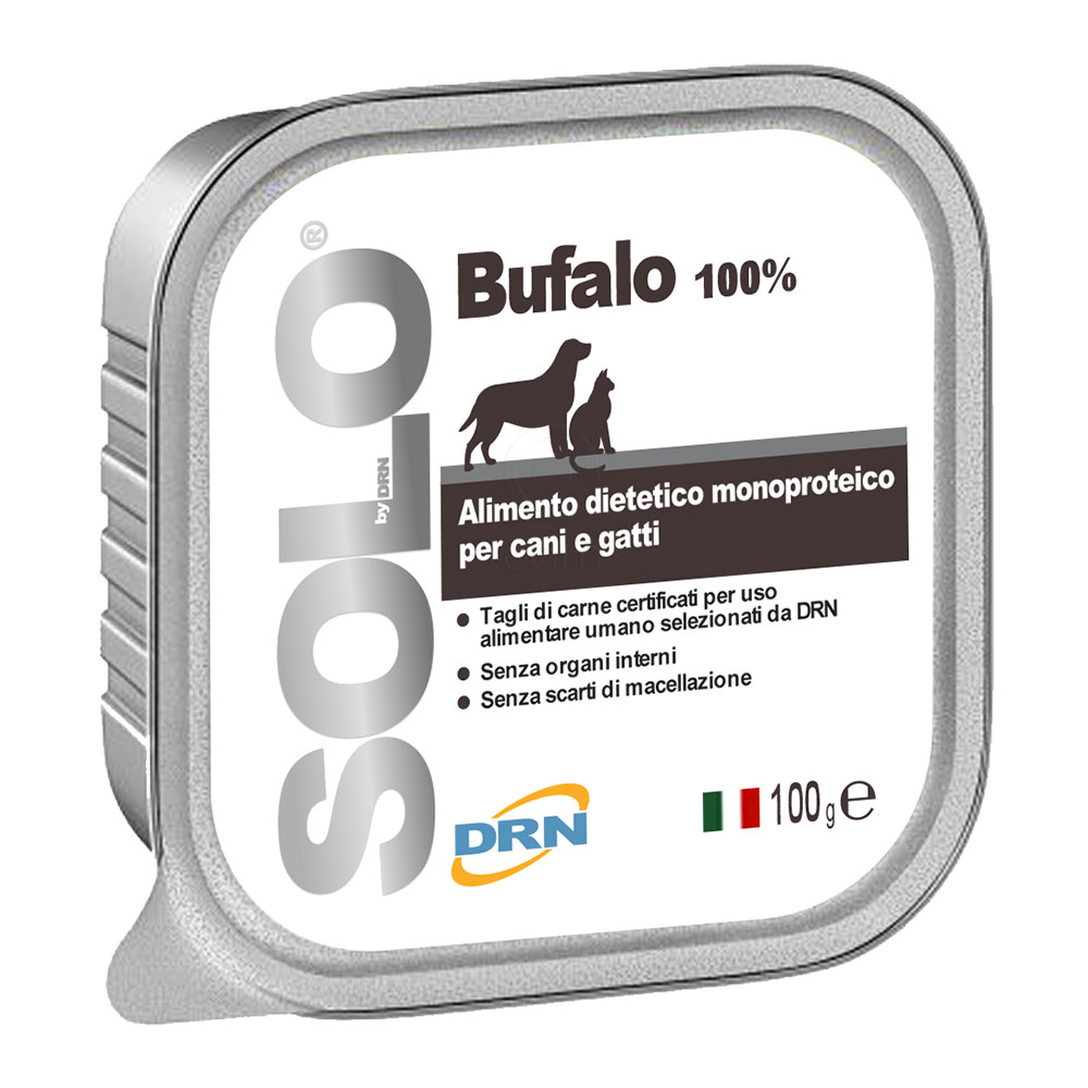 Solo Bufalo, monoproteinska dieta za pse in mačke - Bivol (6 x 100 g)