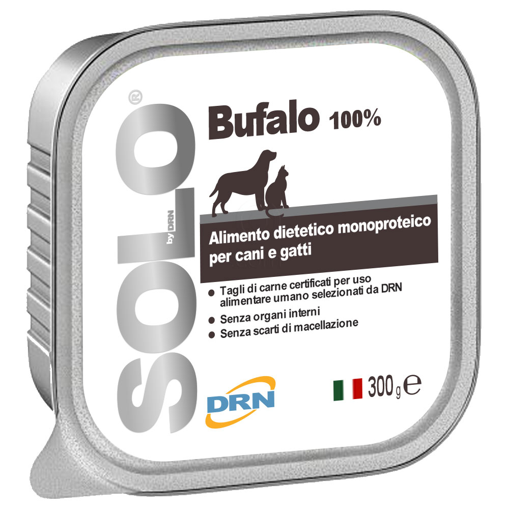 Solo Bufalo, monoproteinska dieta za pse in mačke - Bivol (6 x 300 g)