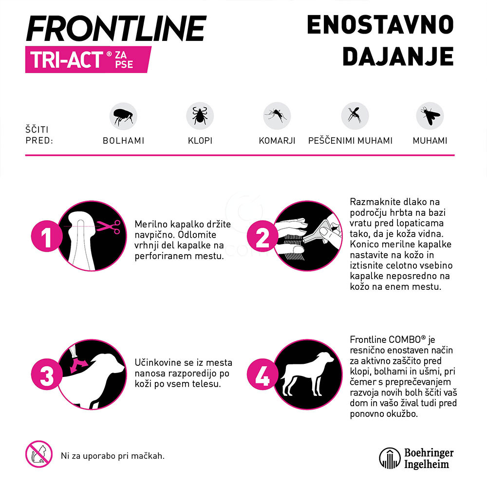 Frontline Tri-Act, kožni nanos za pse (20-40 kg) - 3 x 4 ml