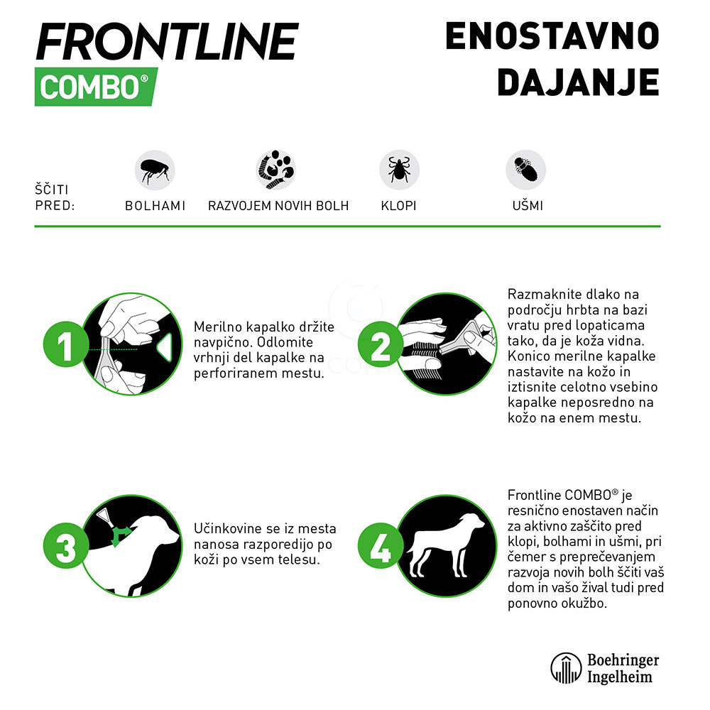 Frontline Combo Dog, kožni nanos za zelo velike pse (nad 40 kg) - 1 pipeta (4,02 ml)