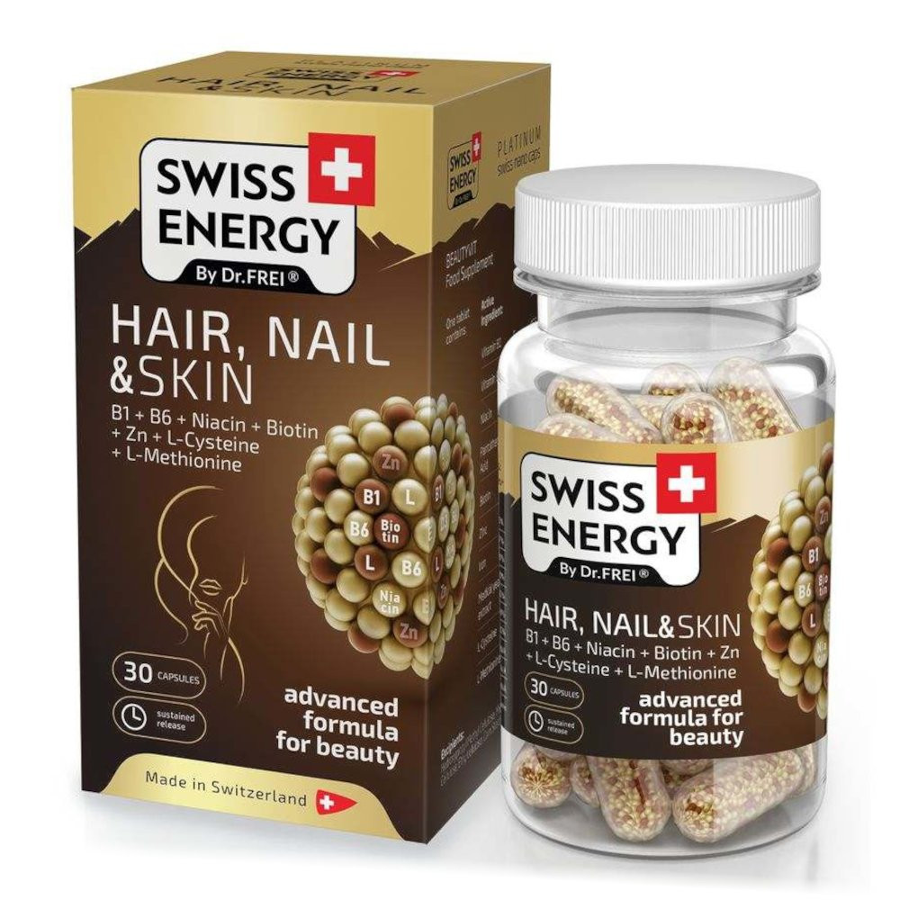 Swiss Energy Hair, Nail and Skin, kapsule s podaljšanim sproščanjem (30 kapsul)