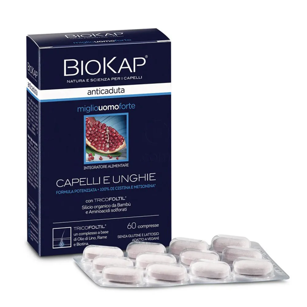 BioKap Miglio Uomo Forte, prehransko dopolnilo za lase in nohte za moške - tablete (60 tablet)