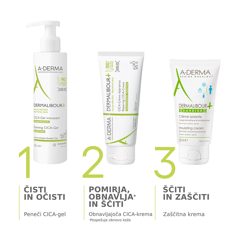 A-Derma Dermalibour +, obnavljajoča CICA-krema (100 ml)