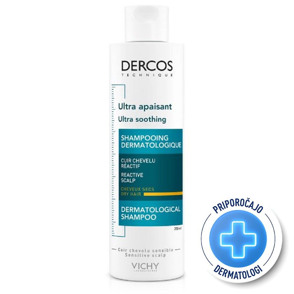 Vichy Dercos, pomirjujoč šampon za suhe lase (200 ml)