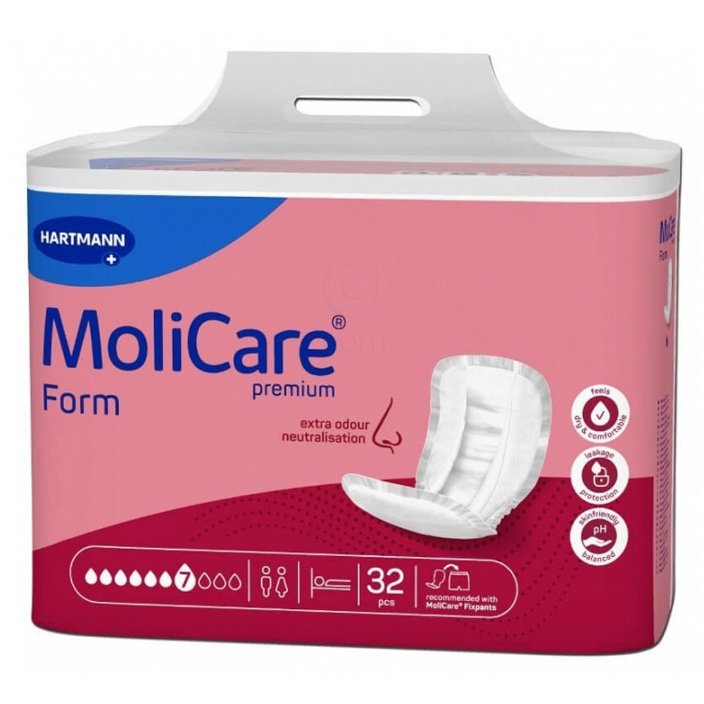 Molicare Premium Form, hlačna predloga za težko in zelo težko inkontinenco - 7 kapljic (32 hlačnih predlog)
