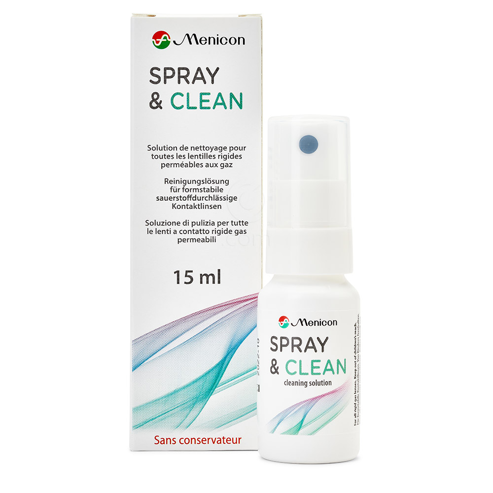 Menicon Spray&Clean, sprej za odstranjevanje maščob s poltrdih kontaktnih leč (15 ml)