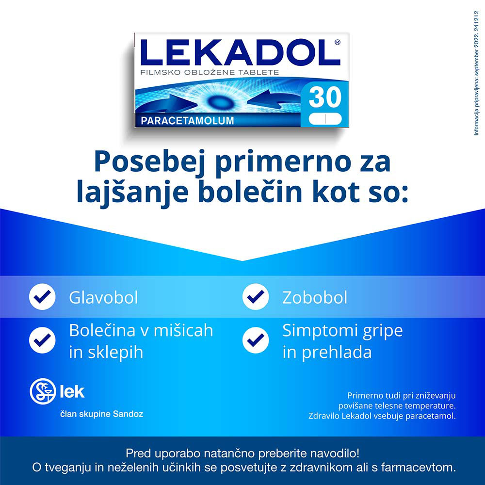 Lekadol 500 mg, filmsko obložene tablete (30 tablet)
