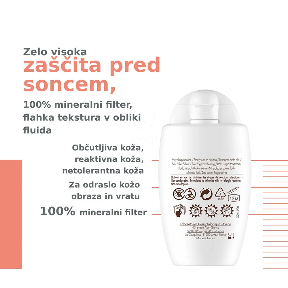 Avene Sun, mineralni fluid - ZF50+ (40 ml)