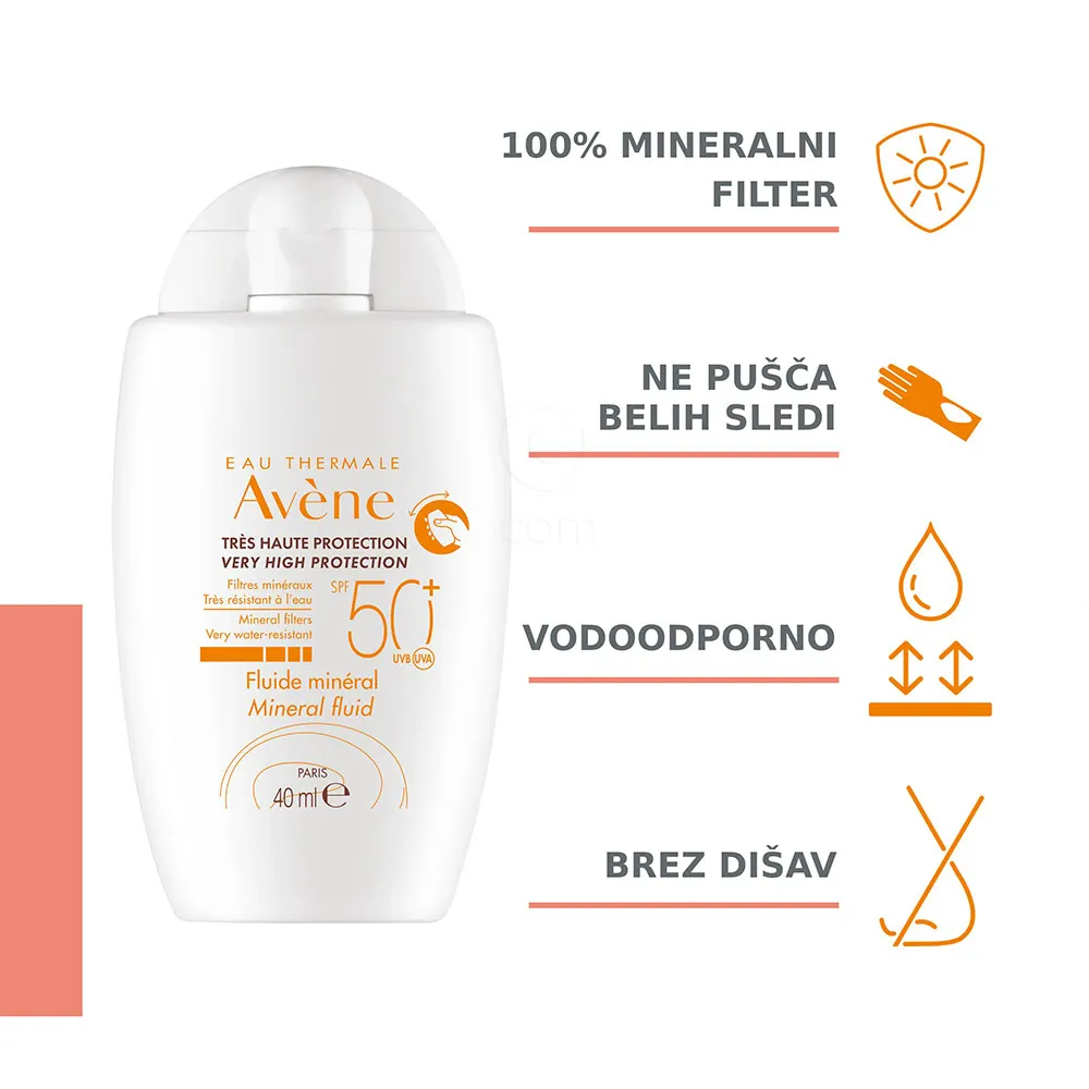 Avene Sun, mineralni fluid - ZF50+ (40 ml)