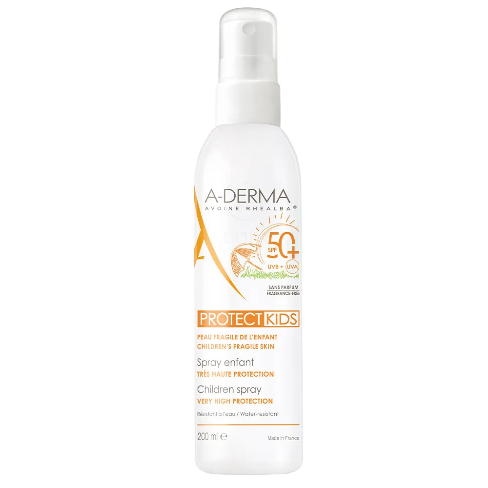 A-Derma Protect Kids, pršilo za zaščito pred soncem - ZF50+ (200 ml)