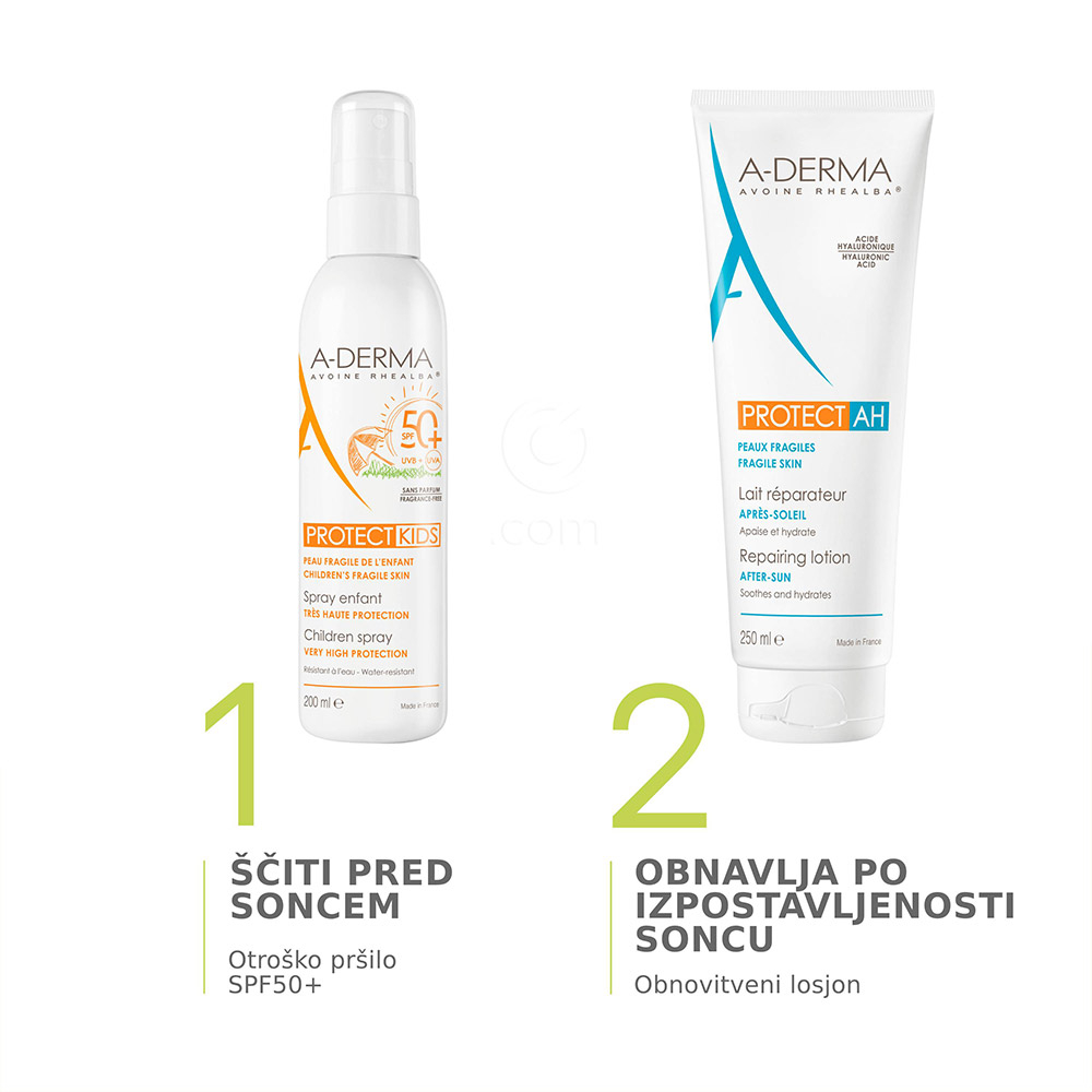 A-Derma Protect Kids, pršilo za zaščito pred soncem - ZF50+ (200 ml)