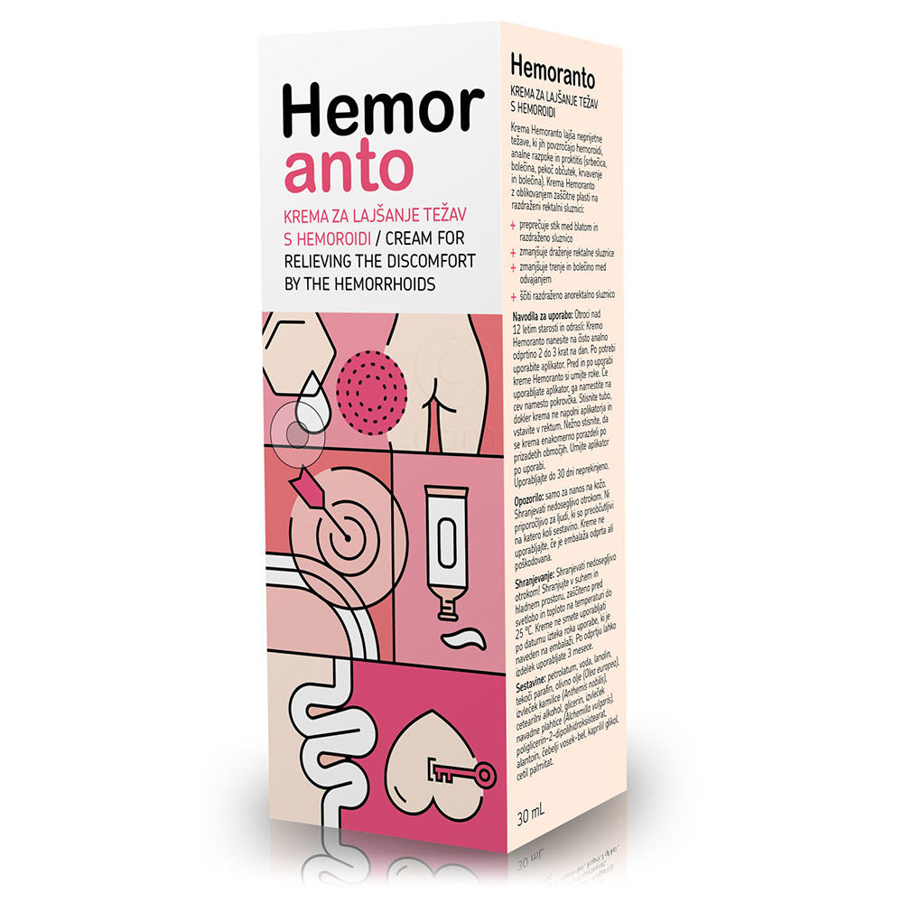 Darilo: Hemoranto, krema za lajšanje težav hemoroidi (30 ml)