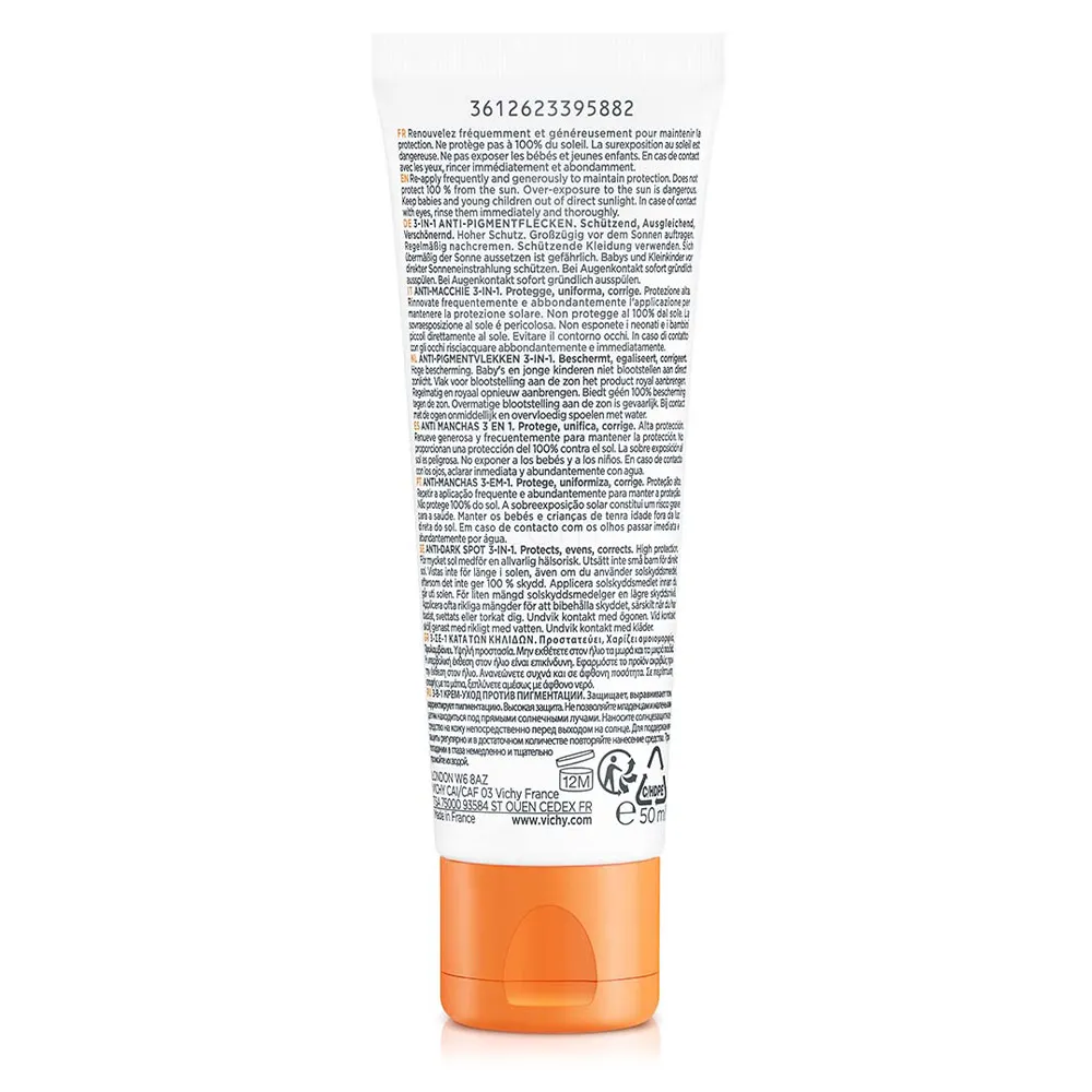Vichy Capital Soleil, obarvana zaščitna krema za obraz 3v1 - ZF50 (50 ml)