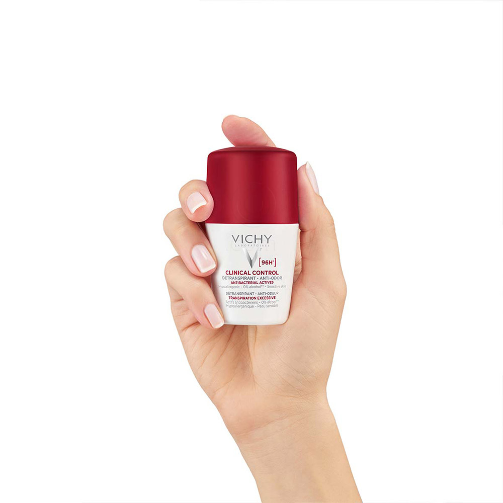 Vichy Clinical Control 96h Detranspirant, roll-on dezodorant proti neprijetnemu vonju - paket (2 x 50 ml)