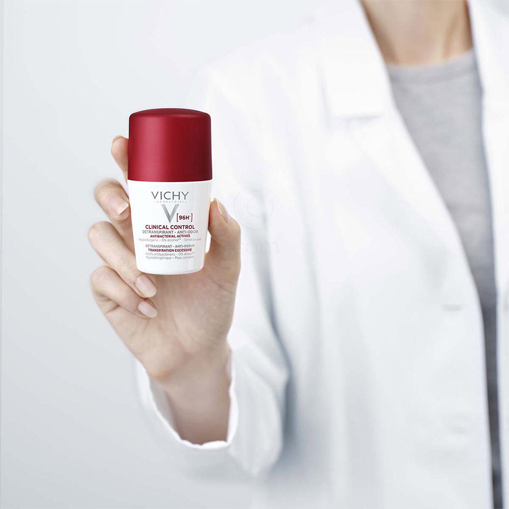 Vichy Clinical Control 96h Detranspirant, roll-on dezodorant proti neprijetnemu vonju - paket (2 x 50 ml)