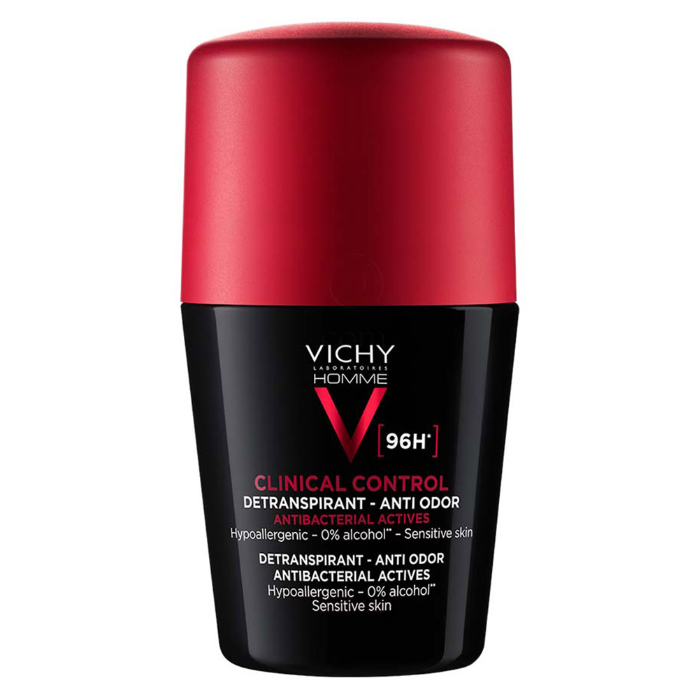 Vichy Homme Clinical Control 96h, detranspirant roll-on proti neprijetnemu vonju - paket (2 x 50 ml)