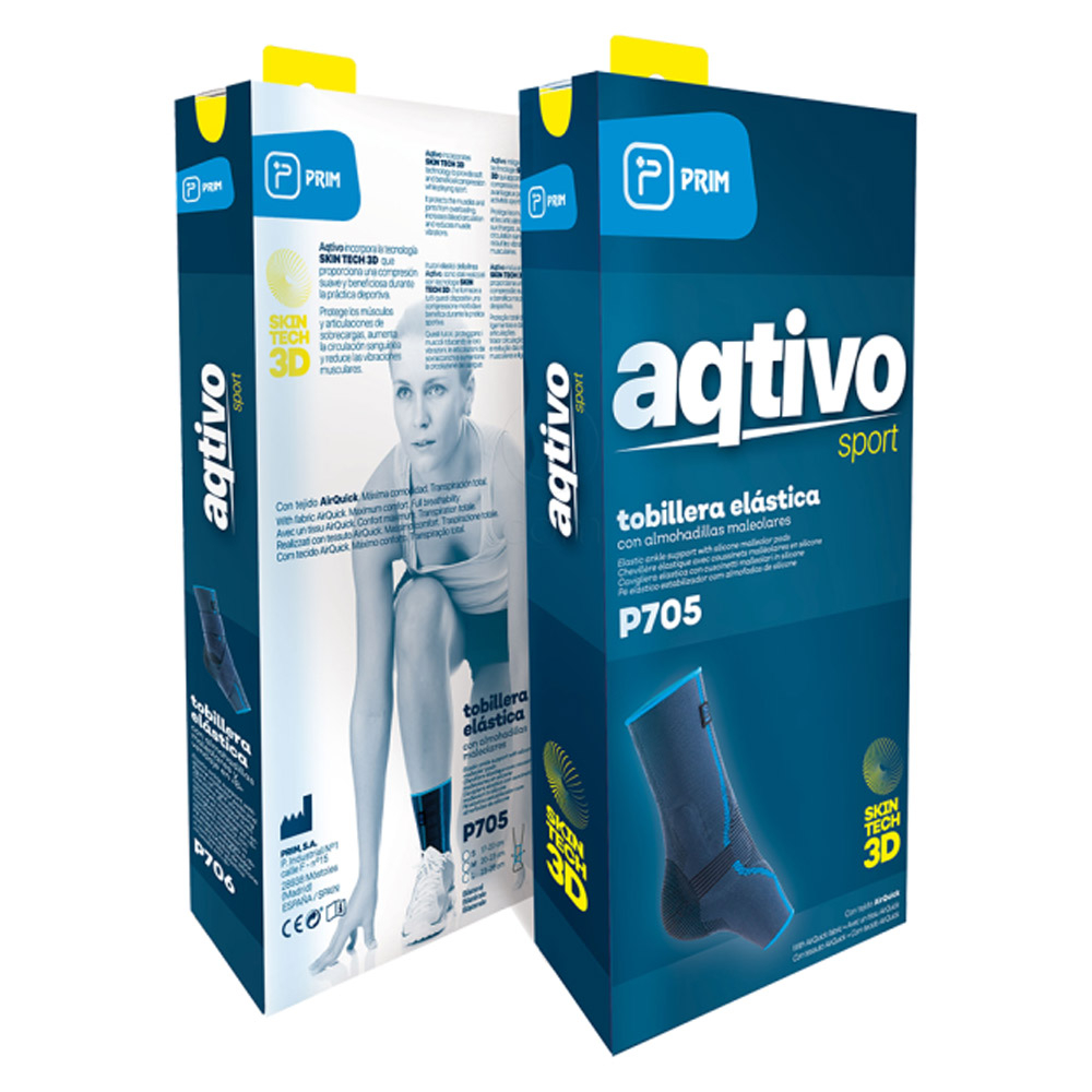 Aqtivo Sport P705 Prim, opora za gleženj s silikonom - velikost M (1 opora)