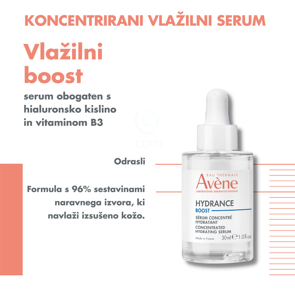 Avene Hydrance Boost, lahka rutina za vlaženje suhe kože - serum in lahka krema (30 ml + 40 ml)