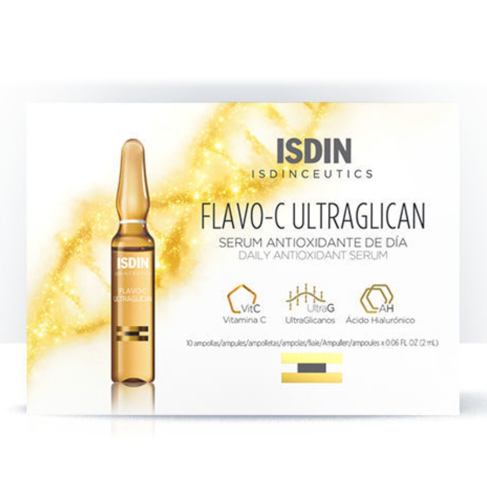 ISDIN Isdinceutics Flavo-C Ultraglican, dnevni antioksidacijski serum - ampule (10 x 2 ml)