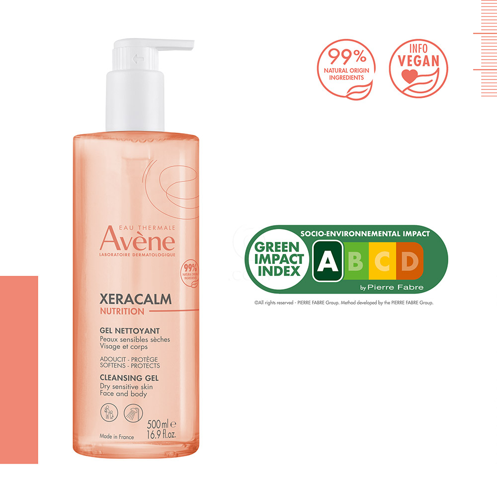 Avene XeraCalm Nutrition, vlažilni gel za čiščenje (500 ml)