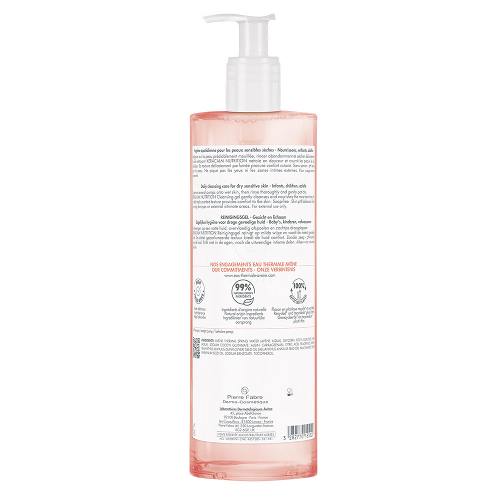 Avene XeraCalm Nutrition, vlažilni gel za čiščenje (500 ml)