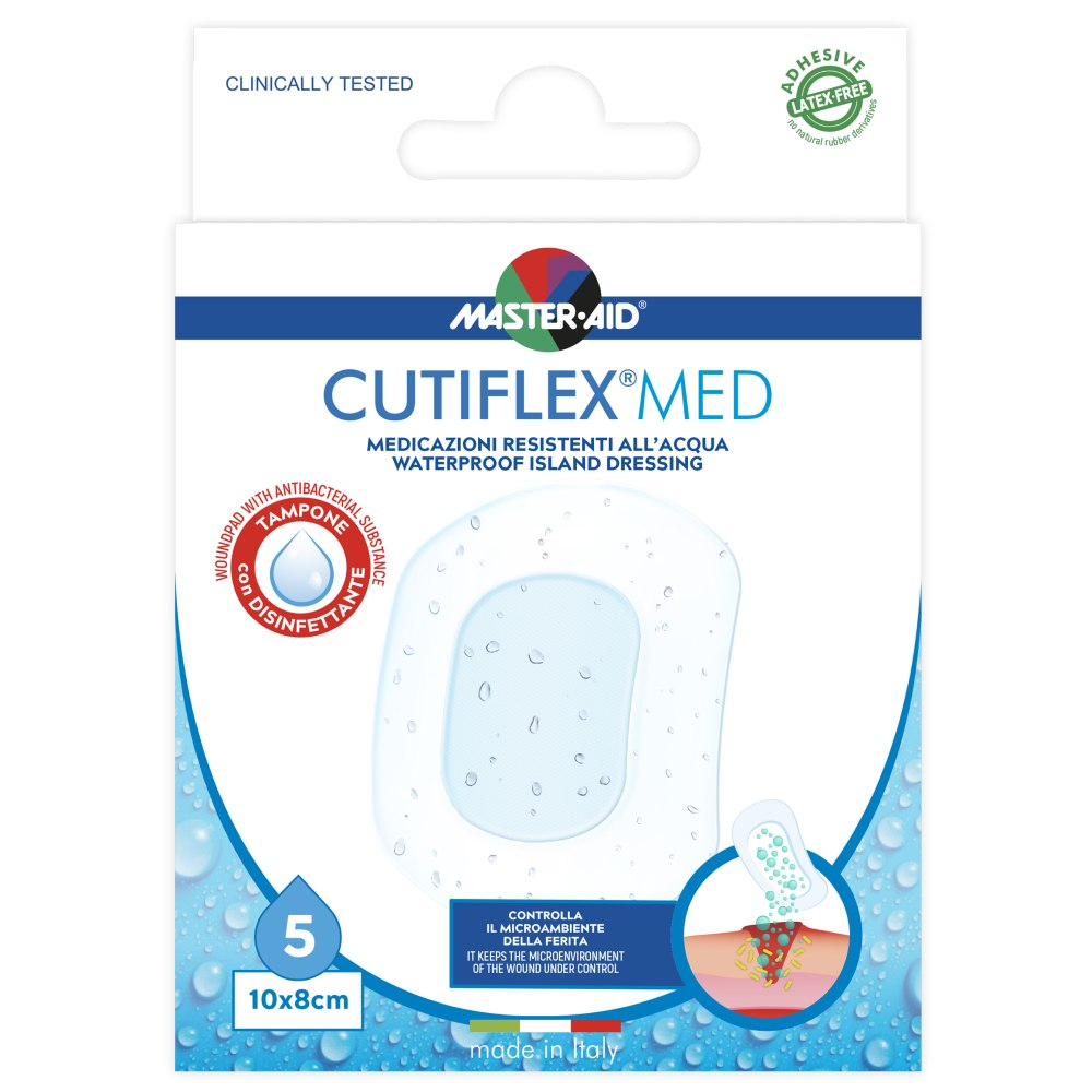 Master Aid Cutiflex 10 x 8 cm, vodooporni obliži (5 obližev)