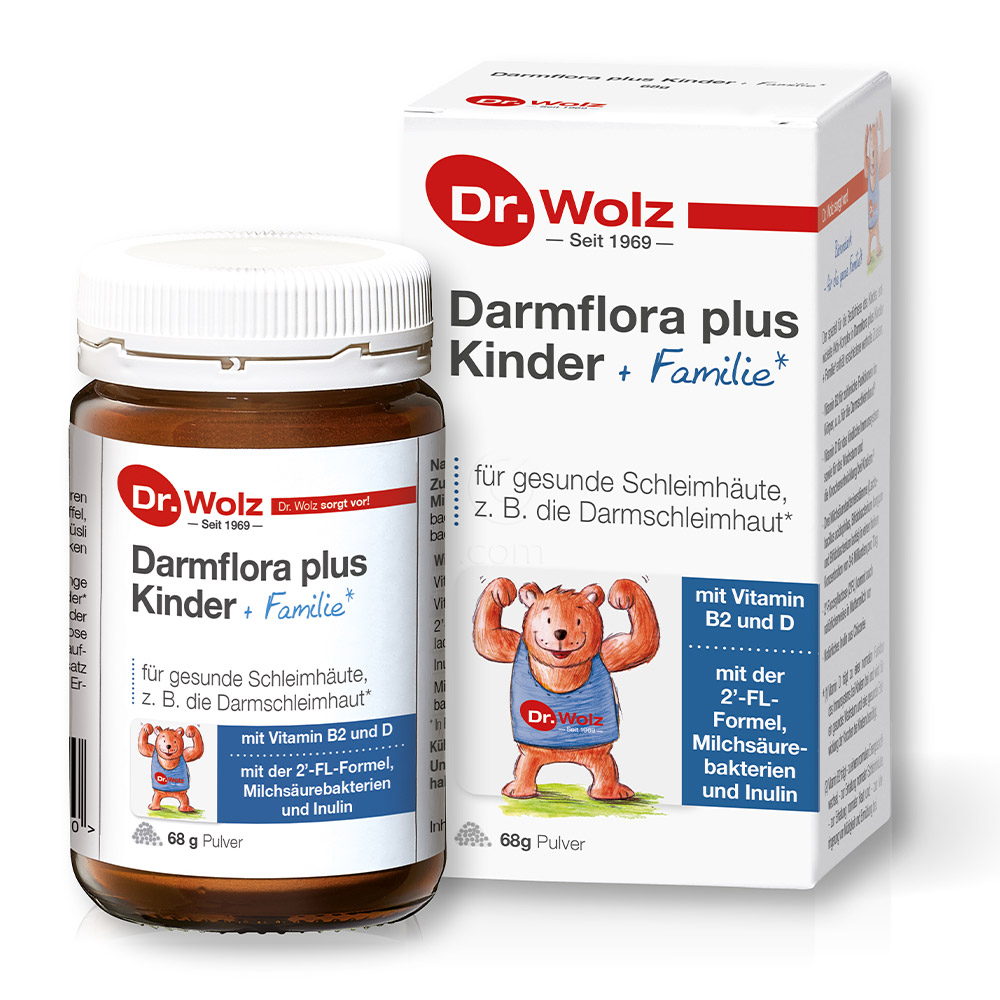 Dr. Wolz Darmflora plus Kinder + Familie, prašek za otroke in odrasle (68 g)