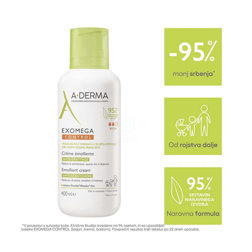 A-Derma Exomega Control, emolientna krema (400 ml)