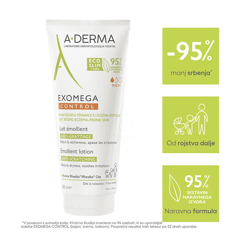 A-Derma Exomega Control, emolientni losjon (200 ml)