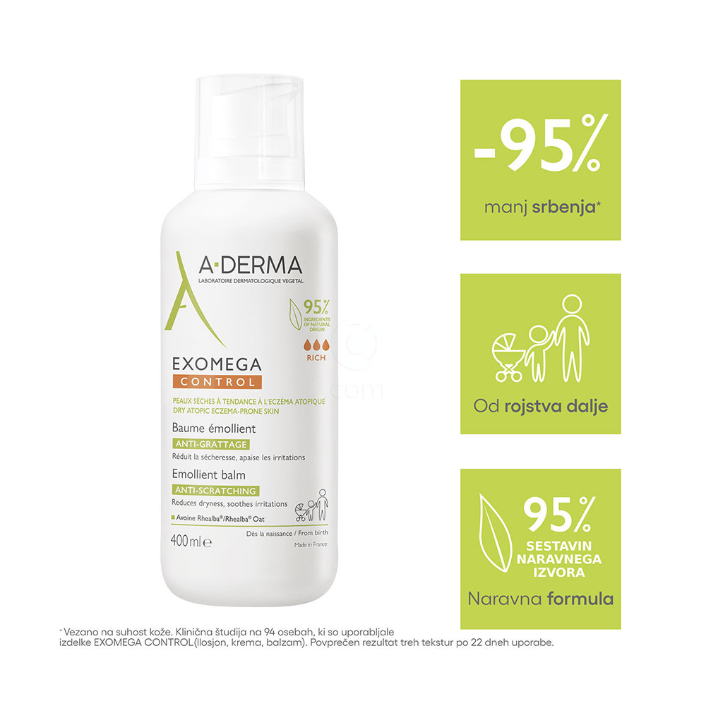 A-Derma Exomega Control, emolientni balzam (400 ml)