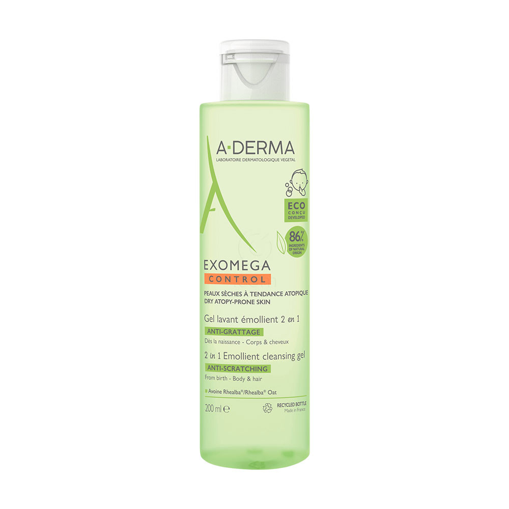 A-Derma Exomega Control, emolientni čistilni gel 2v1 (200 ml)